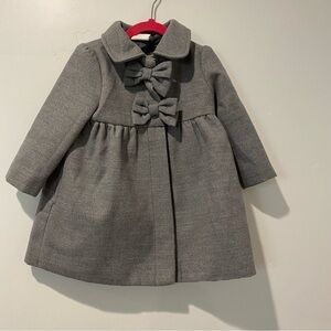 Girls gray bow coat 18/24m